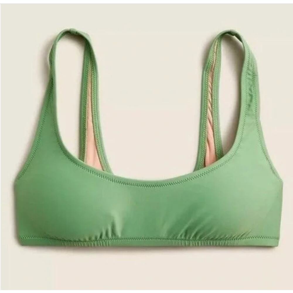 J. Crew Greenβ Heritage scoopneck bikini top NWT